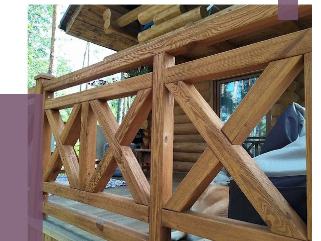 Деревянные перила под ключ в Еманжелинске от 7703 руб. 