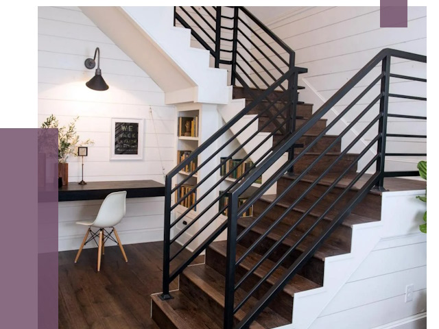 Перила для лестницы в доме в Еманжелинске от 7446 руб. — ПРОЛЁТ-Мнж