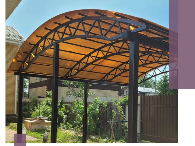 Изготовление навесов под ключ в Еманжелинске из качественных материалов