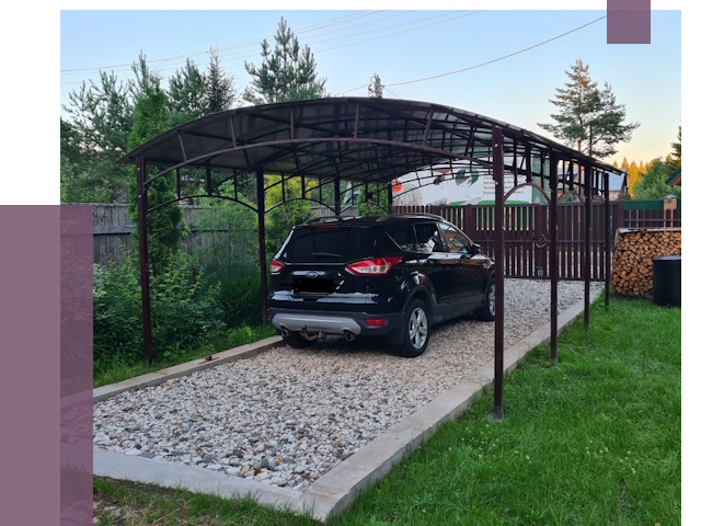 Навесы для автомобиля в Еманжелинске от 13198 руб.  | ПРОЛЁТ-Мнж