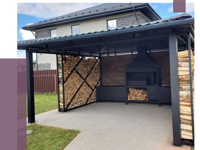 Навесы для барбекю в Еманжелинске от 12787 руб. под ключ | ПРОЛЁТ-Мнж