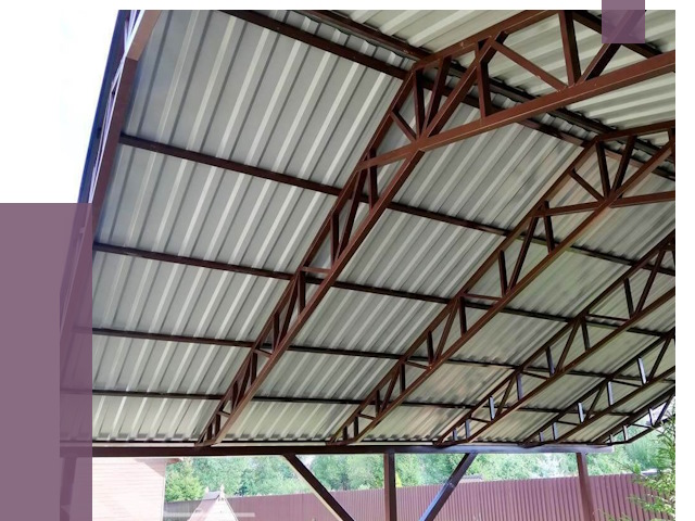 Навесы из профнастила в Еманжелинске от 7395 руб. | ПРОЛЁТ-Мнж