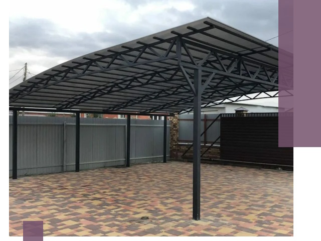 Металлические навесы под ключ в Еманжелинске — изготовление и монтаж