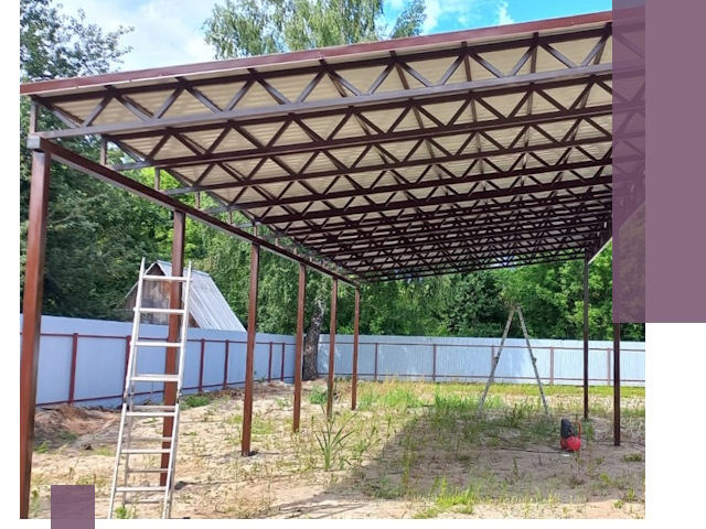 Односкатные навесы под ключ в Еманжелинске — изготовление и монтаж