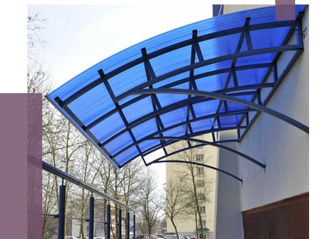 Козырьки из поликарбоната в Еманжелинске от 4314 руб. под ключ | ПРОЛЁТ-Мнж