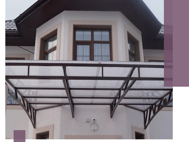 Козырьки из поликарбоната под ключ в Еманжелинске