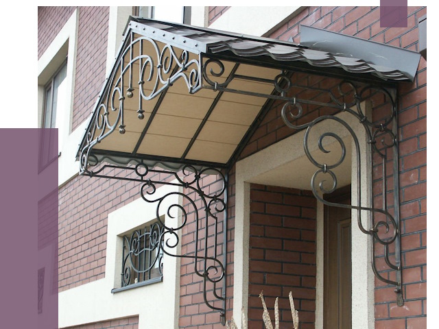 Двускатные козырьки в Еманжелинске под ключ от 12839 руб.