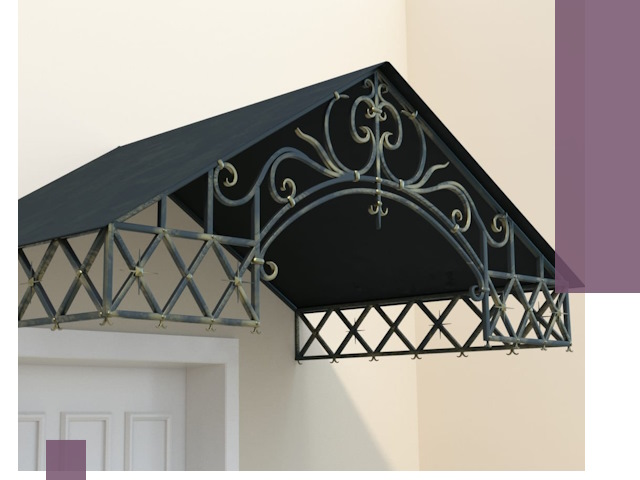 Двускатные металлические козырьки под ключ в Еманжелинске